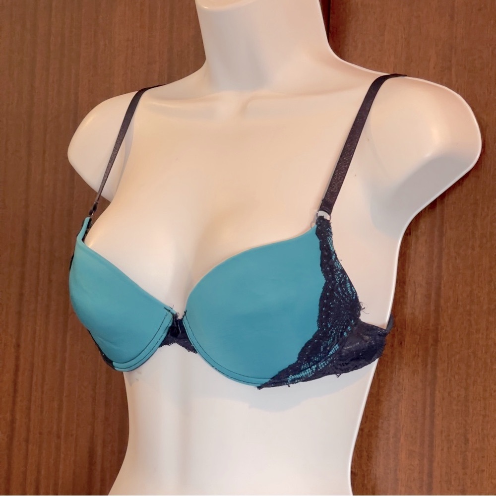 Classic Blue and Black Bras with Adjustable Straps